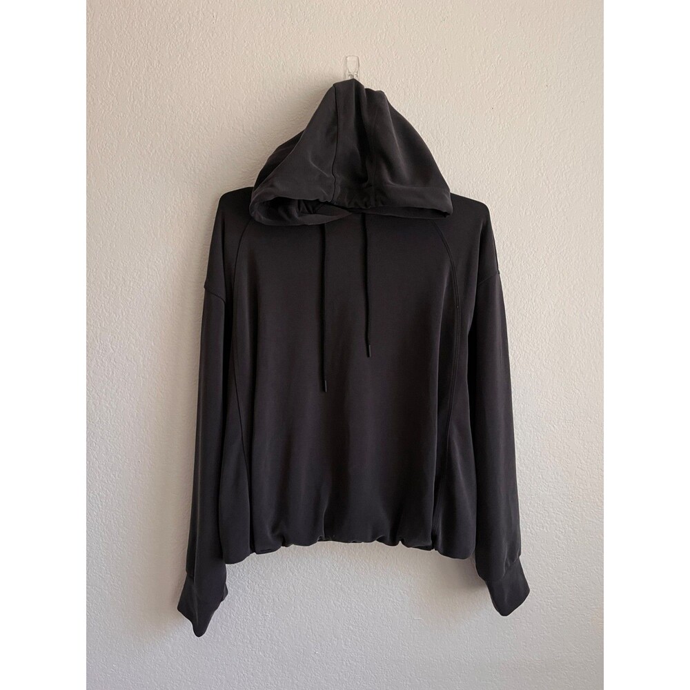 Athleta Seasoft Bubble Hem Hoodie in Washed Black Size MEDIUM